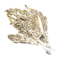 1940s Chrome and Marcasite Floral Brooch | Parkin and Gerrish (UK)