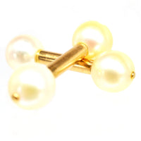 1940s French 18ct Gold Cultured Pearl Double Ended Cufflinks | Parkin and Gerrish (UK)