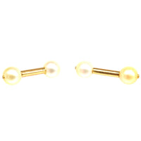 1940s French 18ct Gold Cultured Pearl Double Ended Cufflinks | Parkin and Gerrish (UK)