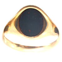 1960s 9ct Gold Signet Ring with a Bloodstone | Parkin and Gerrish (UK)