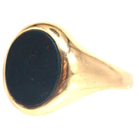 1960s 9ct Gold Signet Ring with a Bloodstone | Parkin and Gerrish (UK)