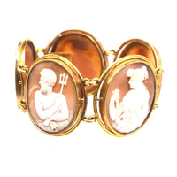 19th Century Grand Tour 18ct Gold Carved Cameo of God and Goddess Bracelet | Parkin and Gerrish (UK)