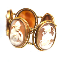 19th Century Grand Tour 18ct Gold Carved Cameo of God and Goddess Bracelet | Parkin and Gerrish (UK)