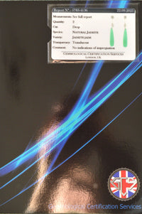 Edwardian Platinum, Certified Natural Jade and Diamond Earrings | Parkin and Gerrish (UK)