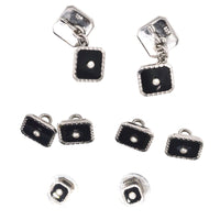 Art Deco 9ct White Gold, Onyx and Diamond Dress Set in Original Case | Parkin and Gerrish (UK)