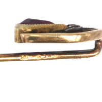 Edwardian 14ct Gold Synthetic Red Spinel and Diamond Tie Pin | Parkin and Gerrish (UK)