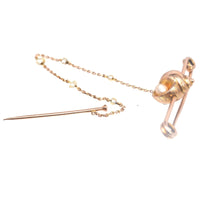 Edwardian 15ct Gold Bar Brooch with a Sea Shell and a Pearl | Parkin and Gerrish (UK)