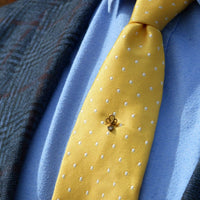 Edwardian 15ct Gold Knot Tie Pin with a Dangling Diamond Heart | Parkin and Gerrish (UK)