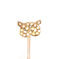 Edwardian 15ct Gold Split Pearl Stafford Knot Tie Pin | Parkin and Gerrish (UK)