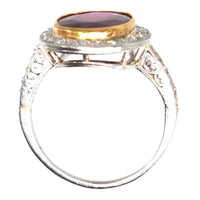 Edwardian 18ct White Gold Certificated Unheated Burma Ruby and Diamond Cluster Ring | Parkin and Gerrish (UK)