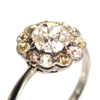 Edwardian 18ct White Gold, Old Mine Cut Diamond Cluster Ring | Parkin and Gerrish (UK)