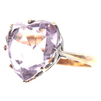 Edwardian 9ct Gold Amethyst Heart Shaped Ring | Parkin and Gerrish (UK)