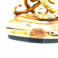 Edwardian 9ct Gold Opening Locket Seal Pendant with Bloodstone | Parkin and Gerrish (UK)