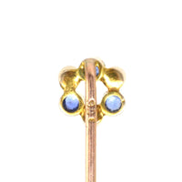 Edwardian 9ct Gold Sapphire and Pearl Wreath Tie Pin | Parkin and Gerrish (UK)