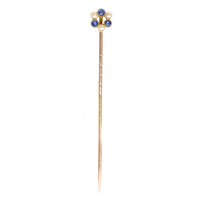 Edwardian 9ct Gold Sapphire and Pearl Wreath Tie Pin | Parkin and Gerrish (UK)