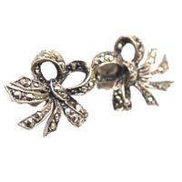 Edwardian Silver Marcasite Bow Earrings | Parkin and Gerrish (UK)