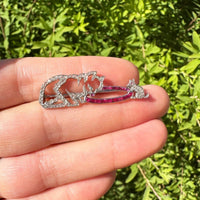 French Art Deco Platinum, Rose Cut Diamond & Ruby Brooch with a Cat and a Mouse | Parkin and Gerrish (UK)