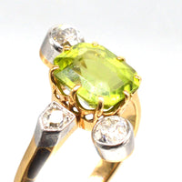 French Belle Epoque Peridot and Diamond Ring | Parkin and Gerrish (UK)