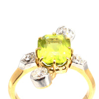 French Belle Epoque Peridot and Diamond Ring | Parkin and Gerrish (UK)