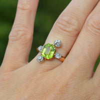 French Belle Epoque Peridot and Diamond Ring | Parkin and Gerrish (UK)