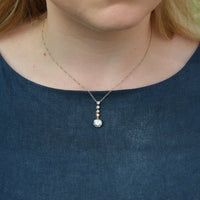 French Belle Epoque Platinum and 18ct White Gold, Diamond Drop Pendant Necklace | Parkin and Gerrish (UK)