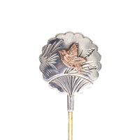 Late 19th Century Aesthetic Period Bird Fan Tie Pin | Parkin and Gerrish (UK)