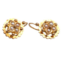 Late 19th Century French Gold and Pearl Dormeuses Earrings | Parkin and Gerrish (UK)