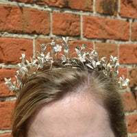 Mid 19th Century Victorian Silver Leaf Marriage Tiara and Matching Corsage Pin Brooch | Parkin and Gerrish (UK)