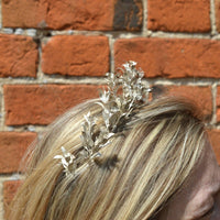 Mid 19th Century Victorian Silver Leaf Marriage Tiara and Matching Corsage Pin Brooch | Parkin and Gerrish (UK)