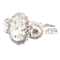 Modern Three Stone Diamond Cluster Ring | Parkin and Gerrish (UK)