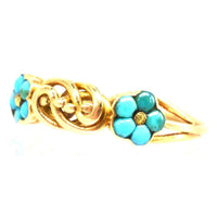 Regency 18ct Gold Forget Me Not Turquoise and Gold Knot Ring | Parkin and Gerrish (UK)