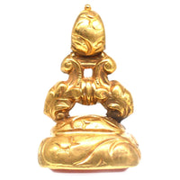 Regency Gold Cased Seal with Carnelian Intaglio of Two Doves Kiss under a Wreath | Parkin and Gerrish (UK)