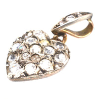 Small Edwardian Gold & Silver Heart Shaped Pendant set with Paste | Parkin and Gerrish (UK)