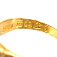 Victorian 18ct Gold Band Keeper Ring with a Heart and a Diamond | Parkin and Gerrish (UK)