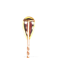 Victorian 9ct Gold Tie Pin with a Cabochon Pear Shaped Garnet | Parkin and Gerrish (UK)