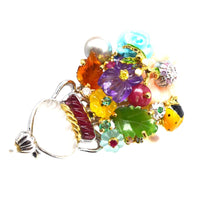 Vintage 18ct White Gold, Multi - gem Giardinetto Brooch by Santagostino | Parkin and Gerrish (UK)