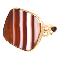Vintage 9ct Gold Banded Agate Seal Pendant | Parkin and Gerrish (UK)