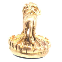 Vintage 9ct Gold Lion Seal with an Onyx Base | Parkin and Gerrish (UK)