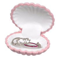 Vintage Pink Scallop Shell Jewellery Display Case and Tray | Parkin and Gerrish (UK)