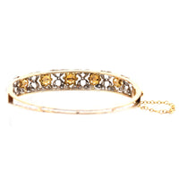 1940s 18ct Gold Cultured Pearl and Diamond Bangle | Parkin and Gerrish (UK)