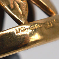 1940's 9ct Gold Pendant with a Lion Standing On Wreath with a Bloodstone Seal | Parkin and Gerrish (UK)