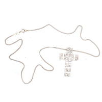 Vintage 1990s 18ct White Gold & 3 Carat Diamond Cross Pendant | Parkin and Gerrish (UK)