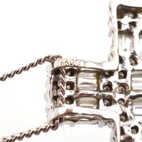 Vintage 1990s 18ct White Gold & 3 Carat Diamond Cross Pendant | Parkin and Gerrish (UK)