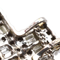 Vintage 1990s 18ct White Gold & 3 Carat Diamond Cross Pendant | Parkin and Gerrish (UK)