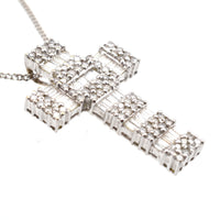 Vintage 1990s 18ct White Gold & 3 Carat Diamond Cross Pendant | Parkin and Gerrish (UK)