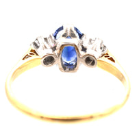 Art Deco 18ct Gold Sapphire & Diamond Three Stone Ring | Parkin and Gerrish (UK)