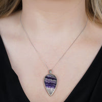 Modern Silver Blue John & Mother of Pearl Pendant | Parkin and Gerrish (UK)