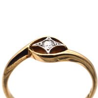 Art Deco 18ct Gold Diamond Twist Ring with a Star Motif | Parkin and Gerrish (UK)