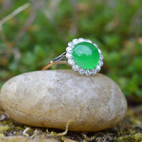 Art Deco 18ct Gold, Certificated Grade A Jadeite