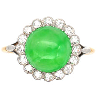 Art Deco 18ct Gold, Certificated Grade A Jadeite